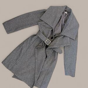 Venus Women’s Wool Blend Peplum Coat in Gray Size 12 NWOT
